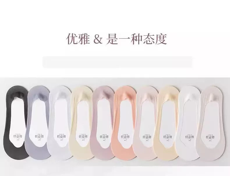 No Show Socks for Women | Non Slip Invisible Low Cut Cotton Socks