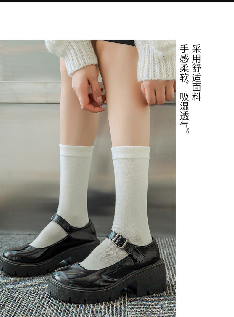 Soft Cotton Women's Crew Socks | Mid-Calf Casual Everyday Socks
