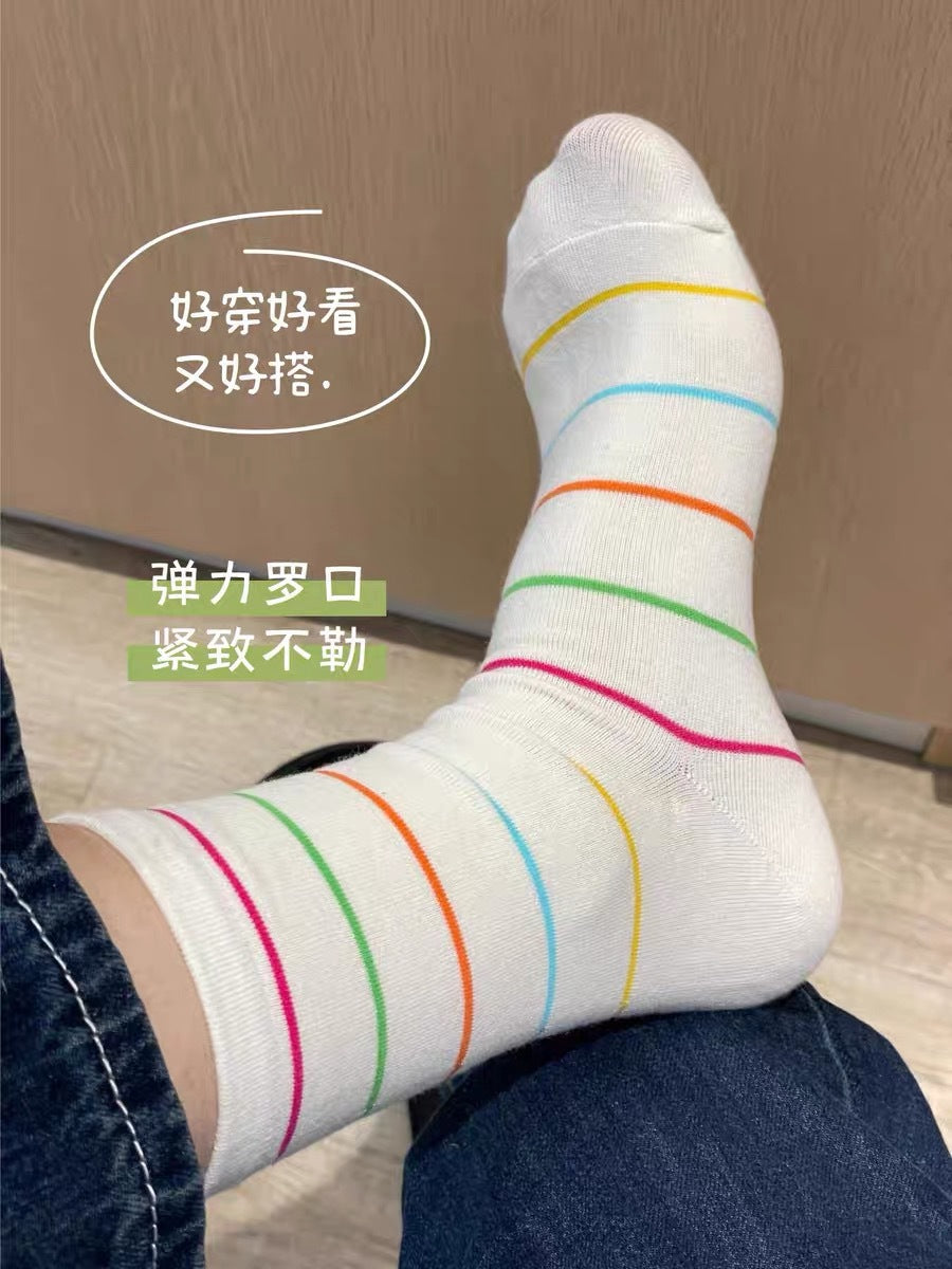 Cute Cotton Crew Socks for Women | Colorful Dopamine Patterned Socks