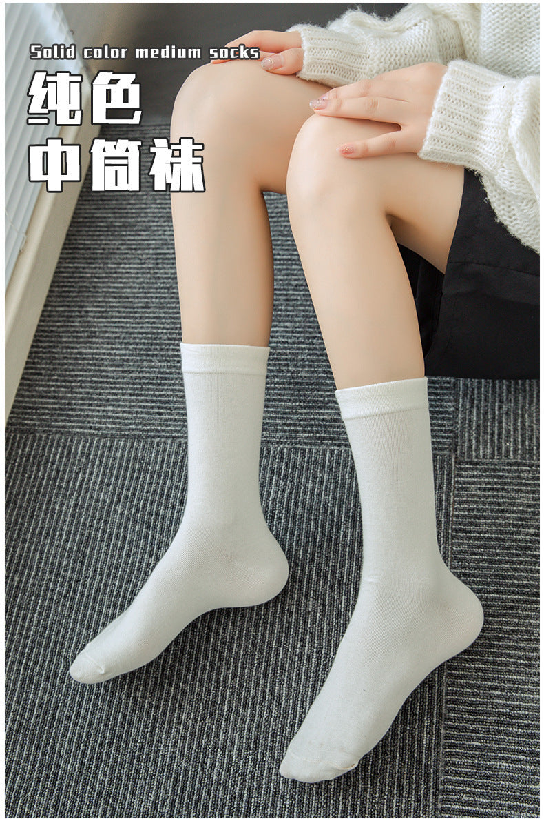 Soft Cotton Women's Crew Socks | Mid-Calf Casual Everyday Socks