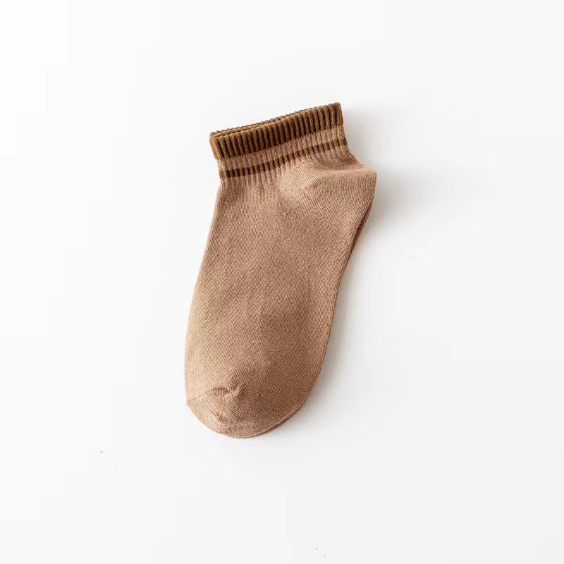 Striped Ankle Socks for Women | Breathable Cotton Casual Summer Socks