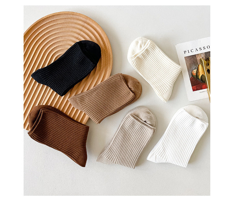 Trendy Slouch Crew Socks | Solid Neutral Socks for Women