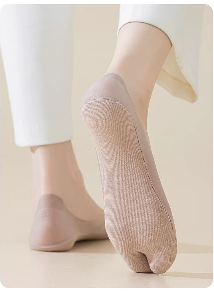 Women's Split Toe No Show Socks | Non Slip Invisible Summer Socks