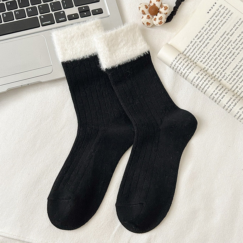 Fuzzy Cozy Crew Socks | Warm Winter Socks for Women
