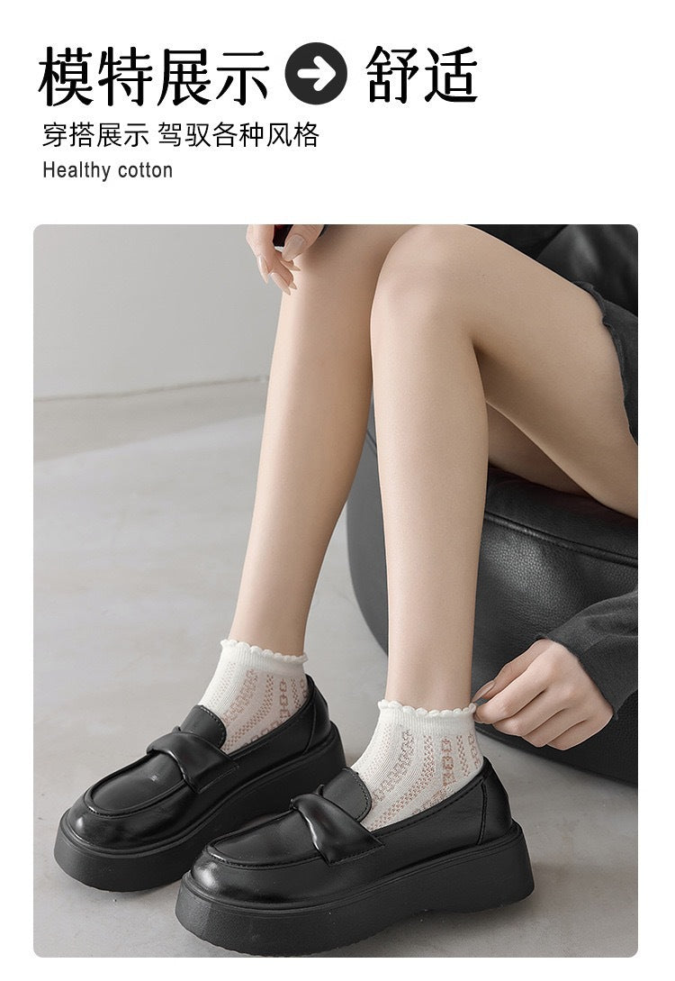 Feminine Bow Ankle Socks | Combed Cotton Women's Socks
