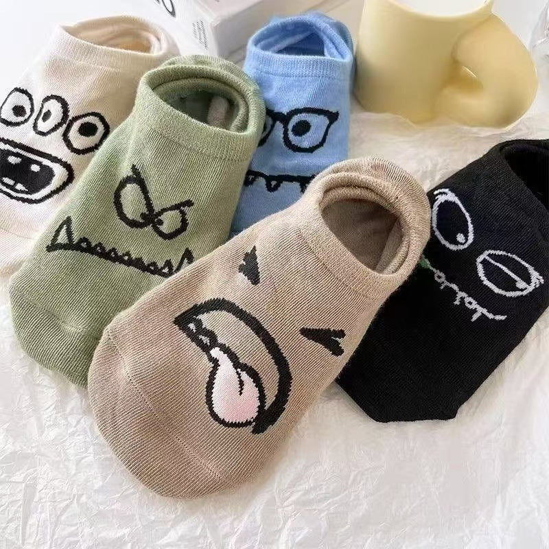 Cute Summer Thin Non Slip No Show Socks for Women