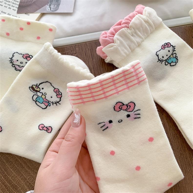 Cute Novelty Crew Socks | Kawaii Cat Print Socks for Women