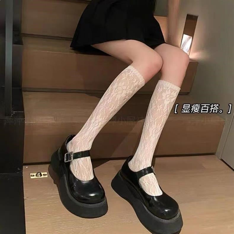 Lace Knee High Socks for Women | Sheer Breathable Summer Socks