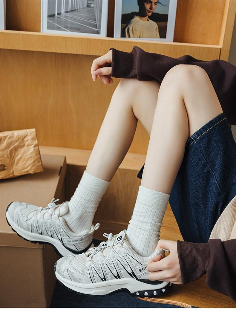 Ribbed Cotton Crew Socks for Women | Breathable Everyday Socks