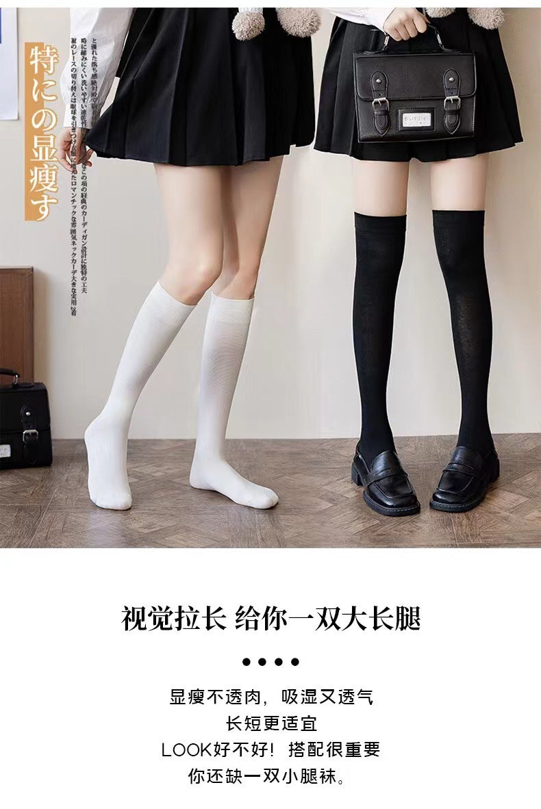 Women's Solid Long Socks | Calf & Over-the-Knee JK Socks