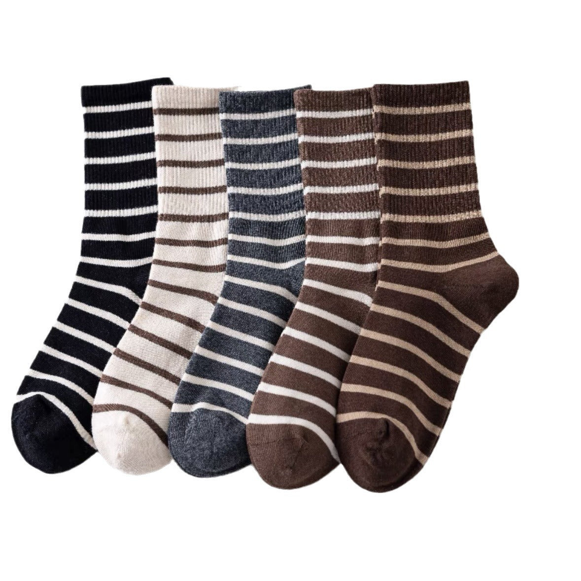 Striped Crew Socks for Women | Cotton Casual Athletic Mid-Calf Socks