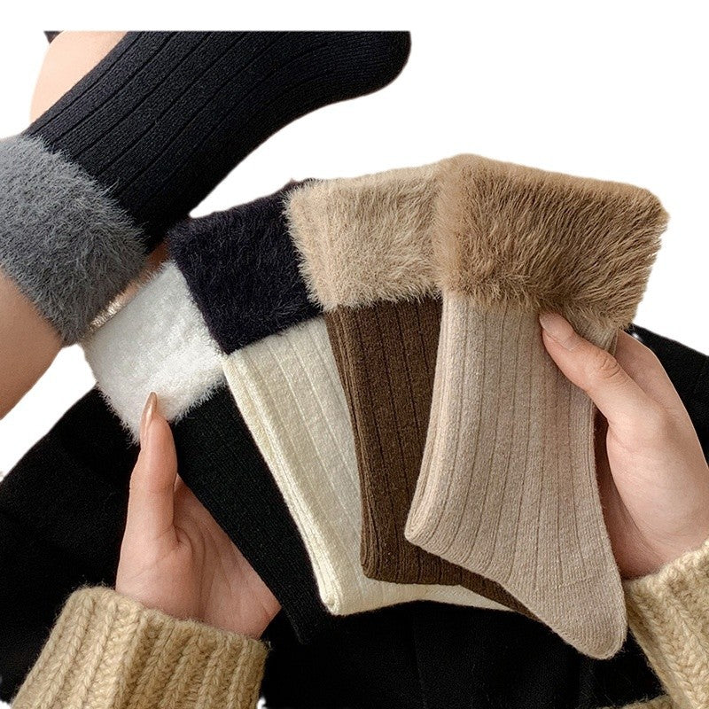 Cozy Fuzzy Crew Socks | Warm Thick Winter Socks for Women