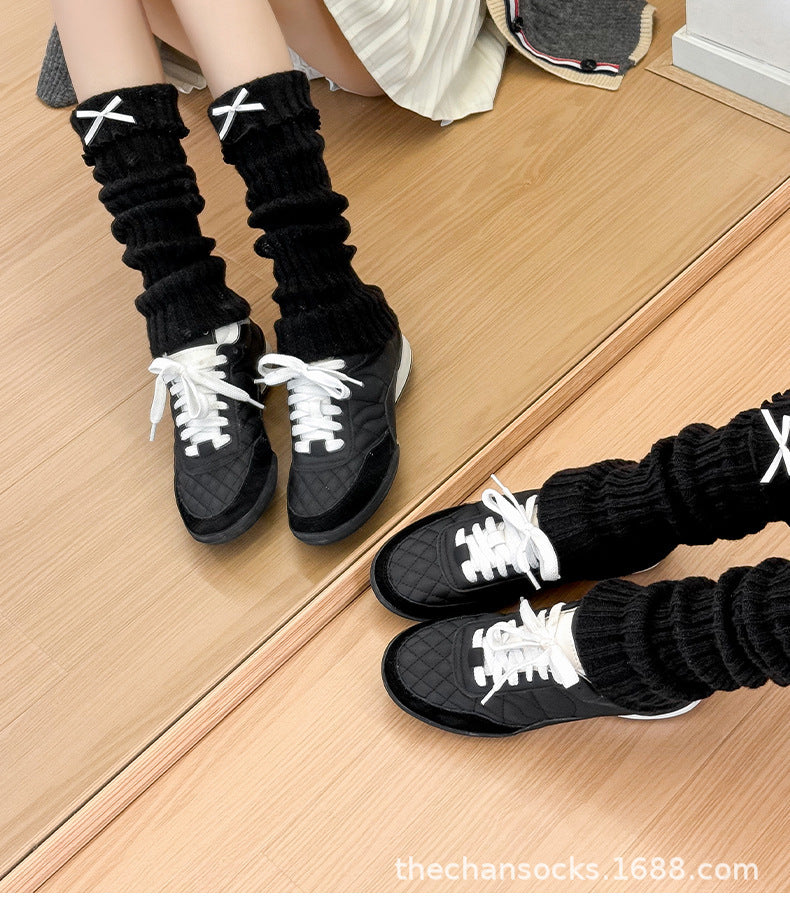 Cozy Ruffled Bow Slouch Socks for Women | Warm Winter JK Socks