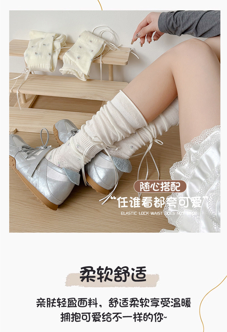 Cotton Floral Ballet Crew Socks | Breathable Socks for Women