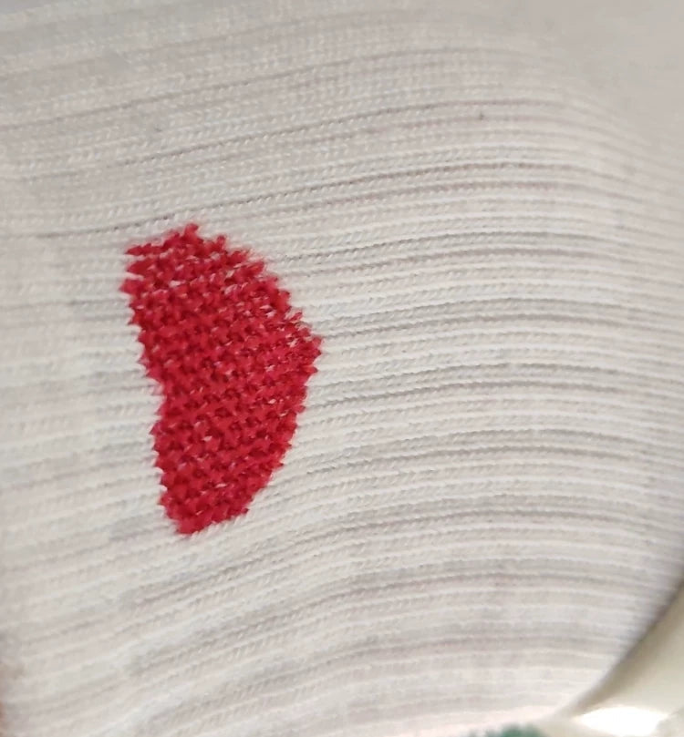 Heart Print Cotton Crew Socks for Women | Casual Trendy Everyday