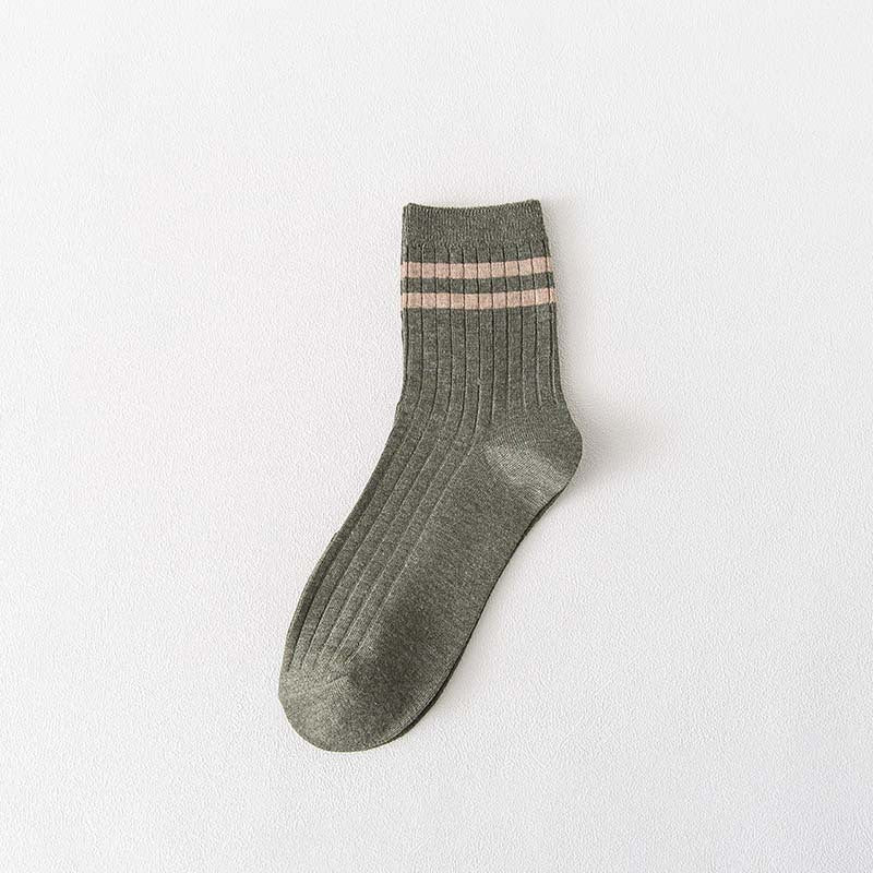 Men's Striped Cotton Crew Socks | Breathable All-Season Everyday