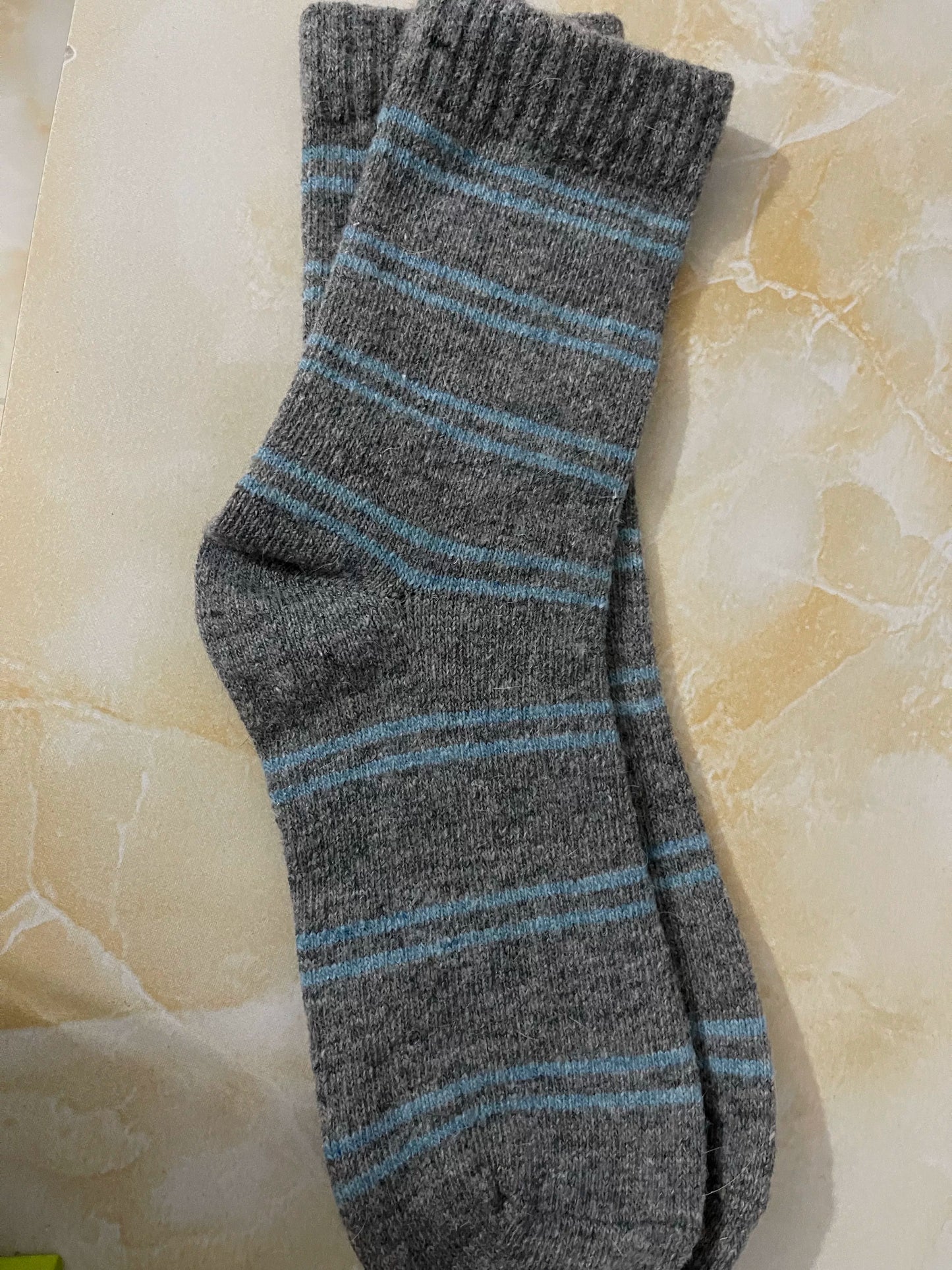 Cozy Wool Striped Crew Socks | Warm Winter Socks for Women