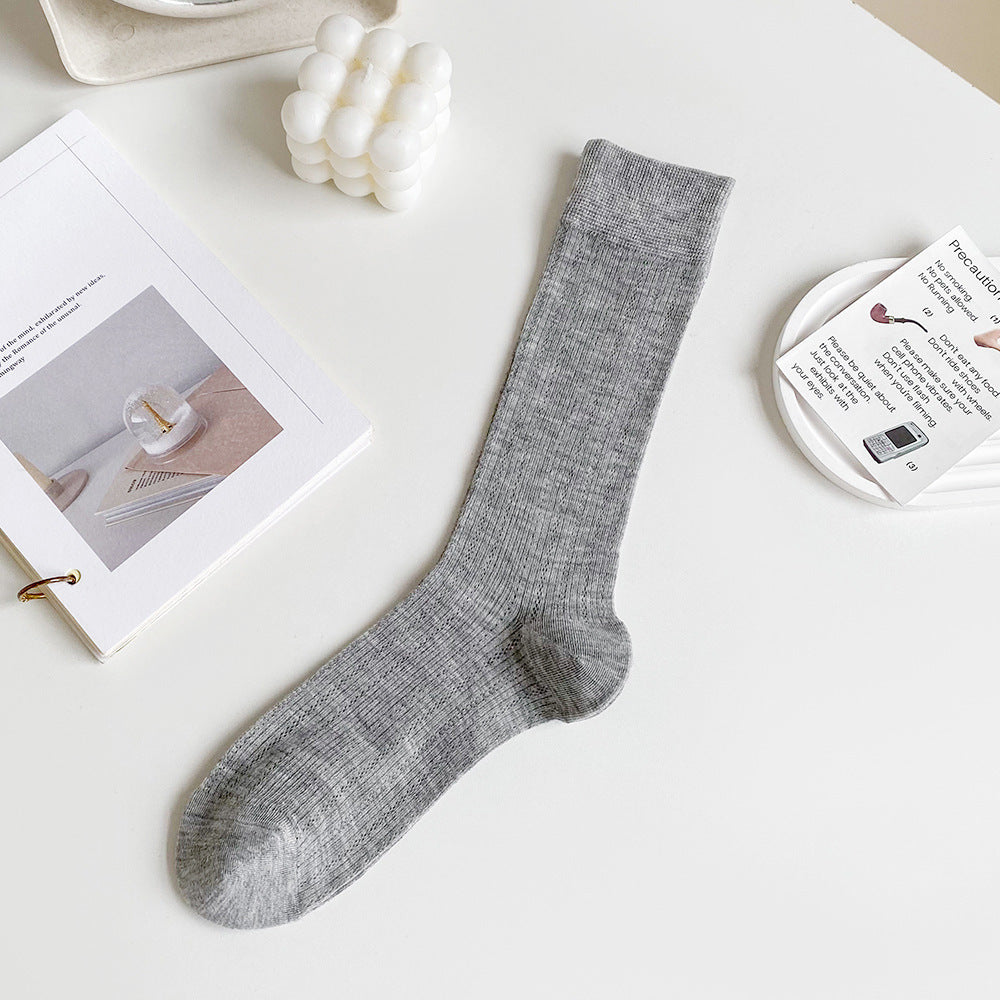 Thin Cotton Calf Socks | Breathable Solid Summer Socks for Women