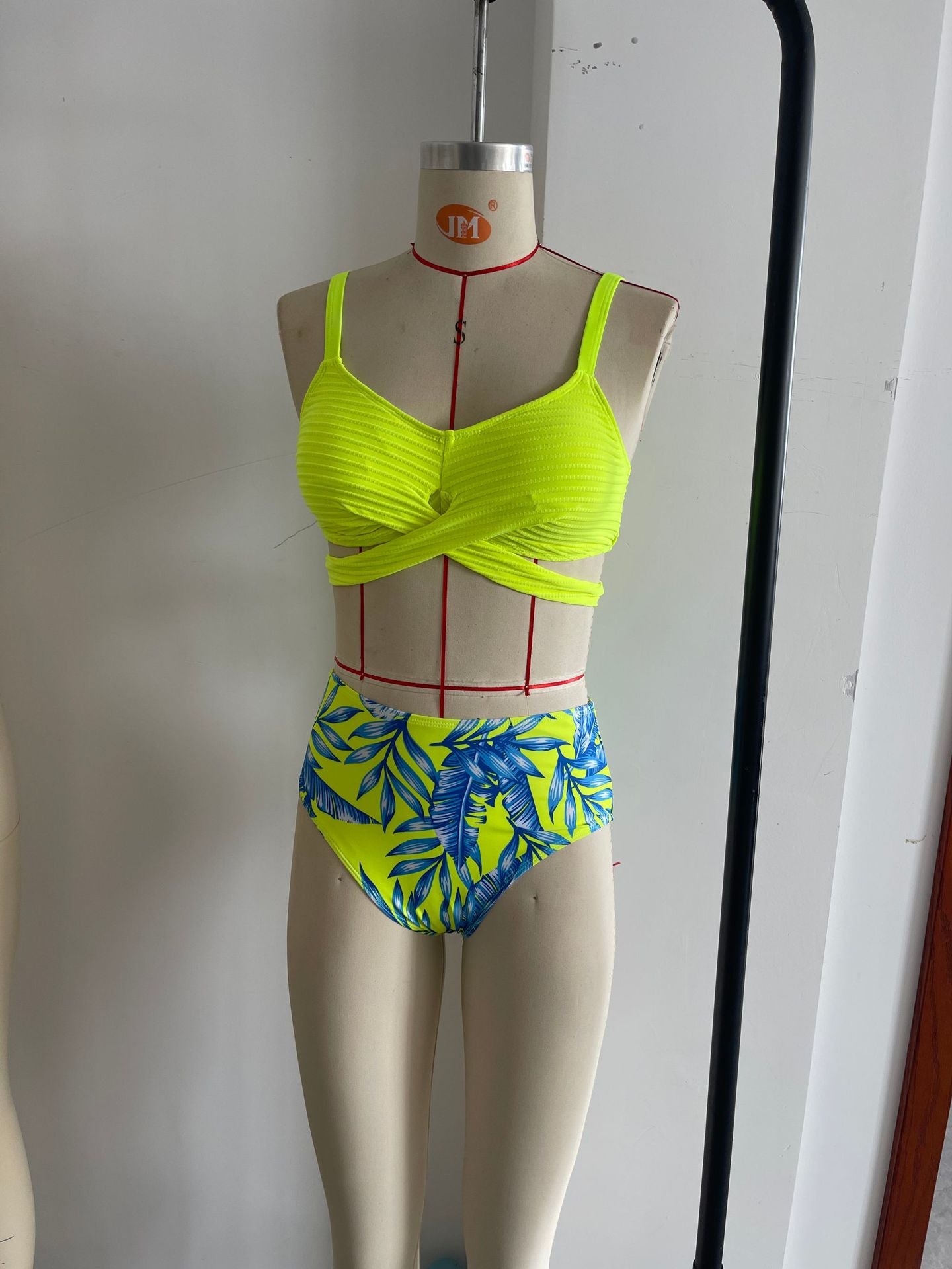 Cross Wrap High Waist Bikini Set | Women's Tropical Beach Swimwear