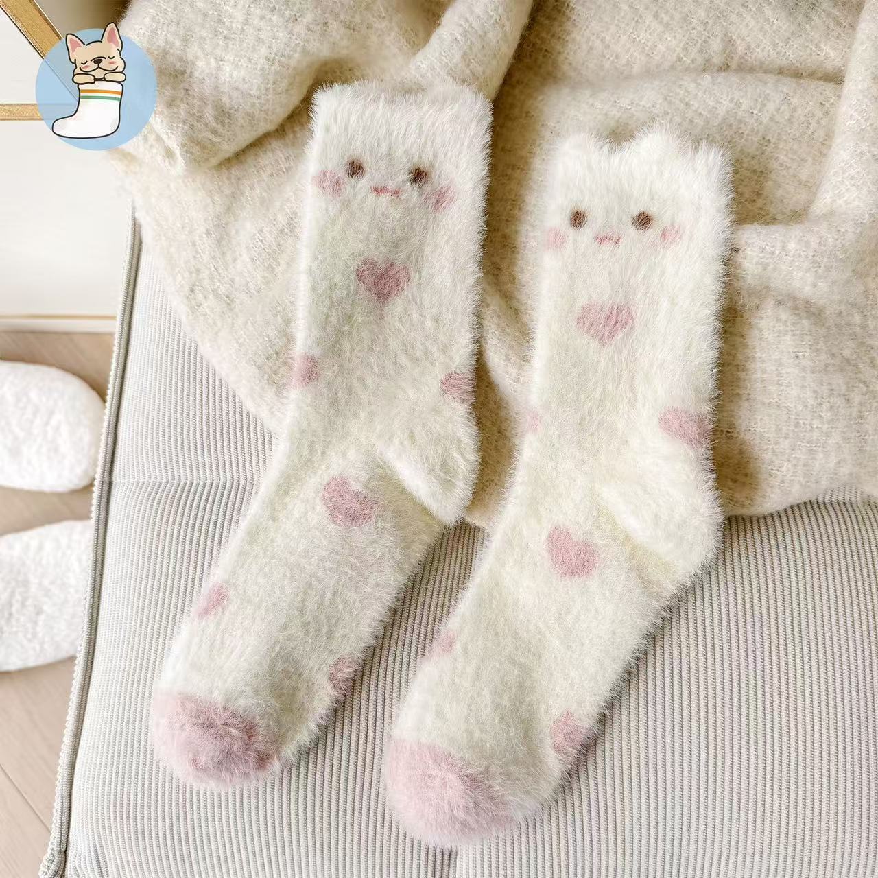Cozy Fuzzy Crew Socks | Warm Plush Winter Women's Lounge Socks