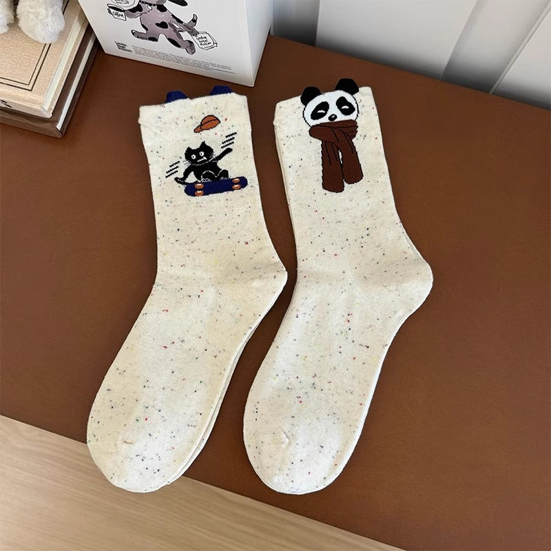 Cute Novelty Crew Socks | Fun Cartoon Patterned Socks for Women
