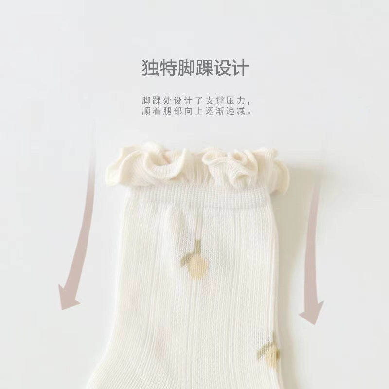 Breathable Ruffled Crew Socks | Thin Summer Women's Mid-Calf Socks