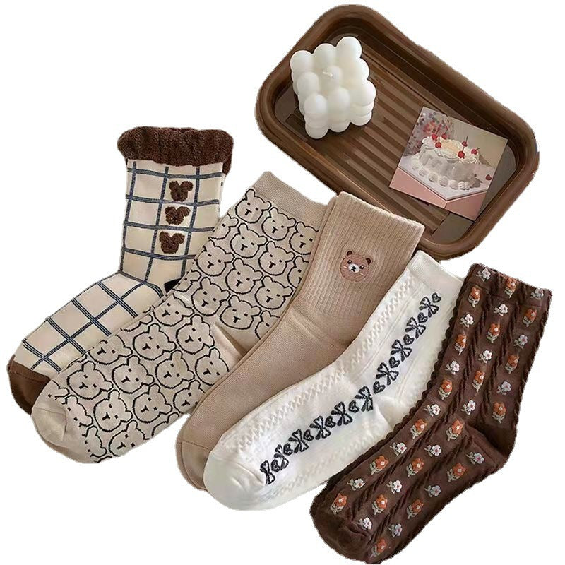 Cute Patterned Crew Socks for Women | Cozy Casual Cotton Socks