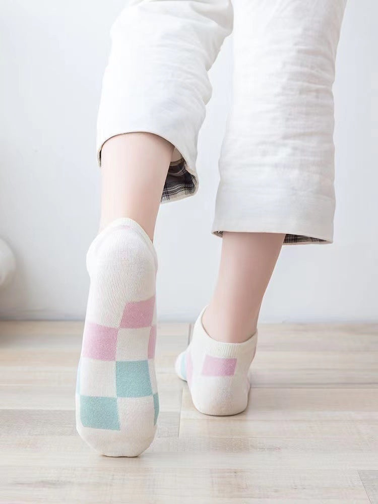 Cute Pastel Ankle Socks for Women | Breathable Cotton Low Cut