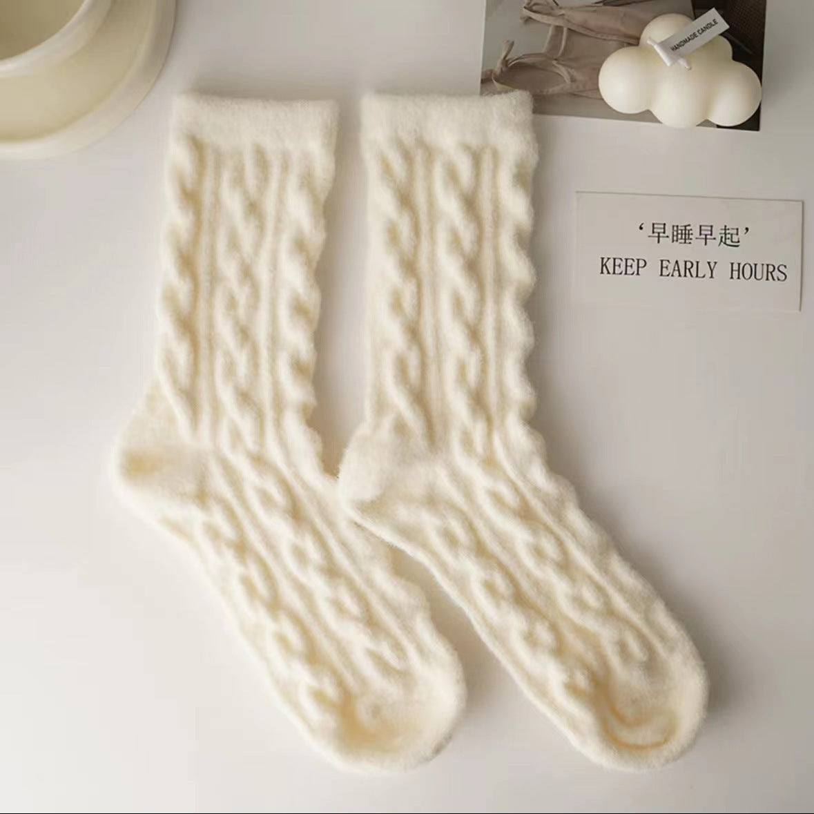 Cozy Fuzzy Crew Socks for Women | Warm Thick Winter Lounge