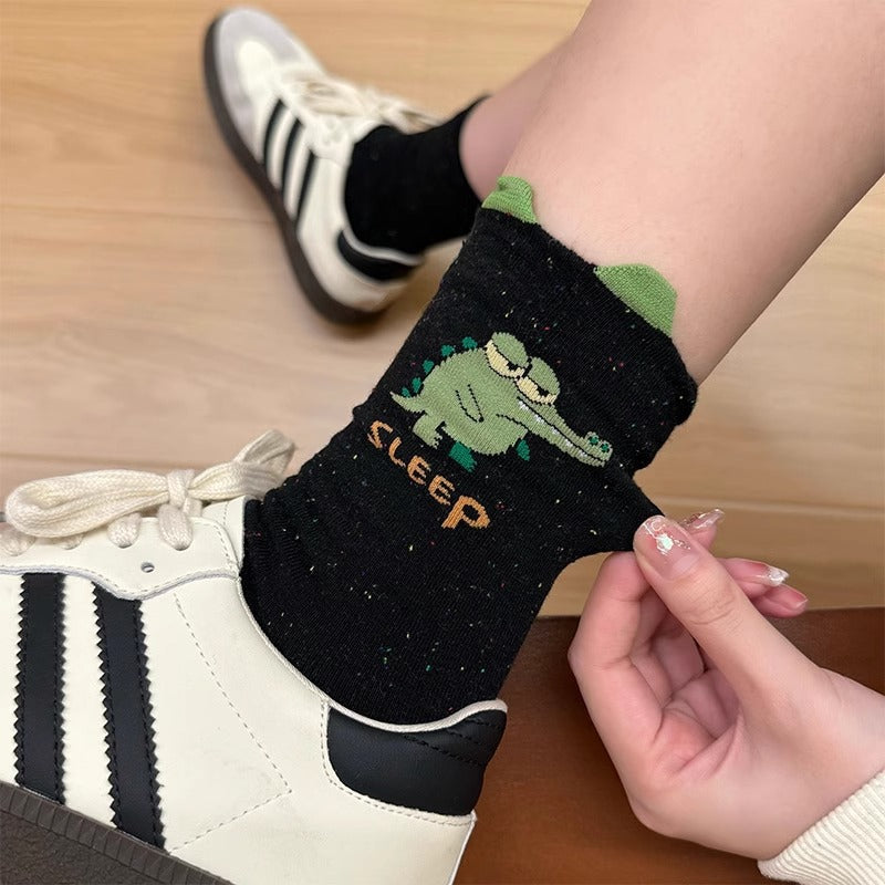 Cute Novelty Crew Socks | Fun Cartoon Patterned Socks for Women
