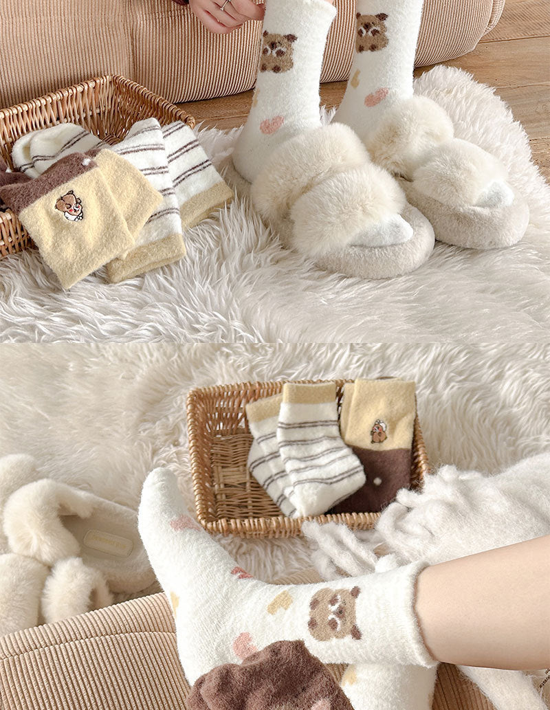 Cute Cozy Fuzzy Crew Socks | Warm Winter Socks for Women