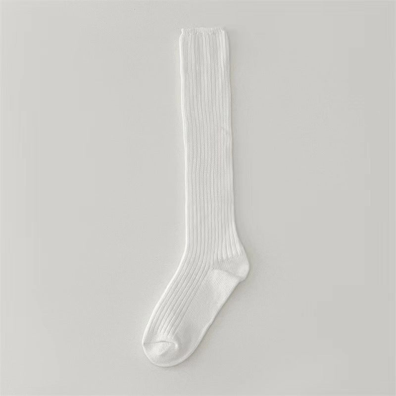 Slouch Knee High Crew Socks | Vertical Striped Slimming Socks for Women