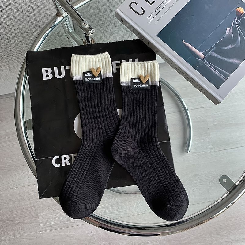 Trendy Colorblock Crew Socks for Women | Dopamine Style