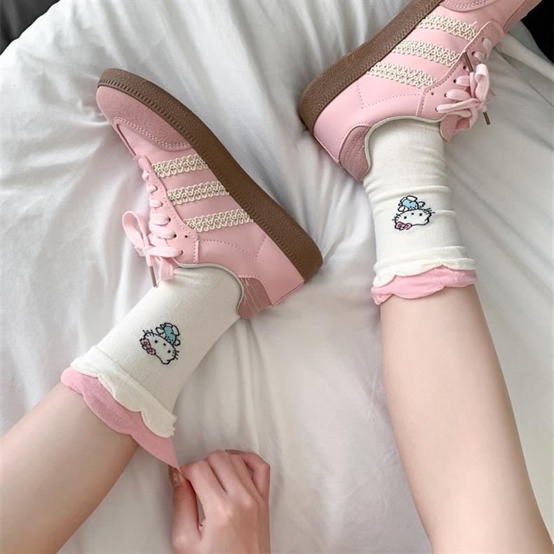 Cute Novelty Crew Socks | Kawaii Cat Print Socks for Women
