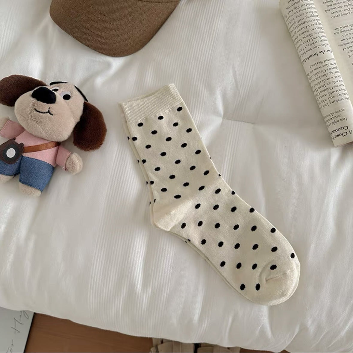 Cozy Cotton Crew Socks | Cute Puppy Winter Socks for Women