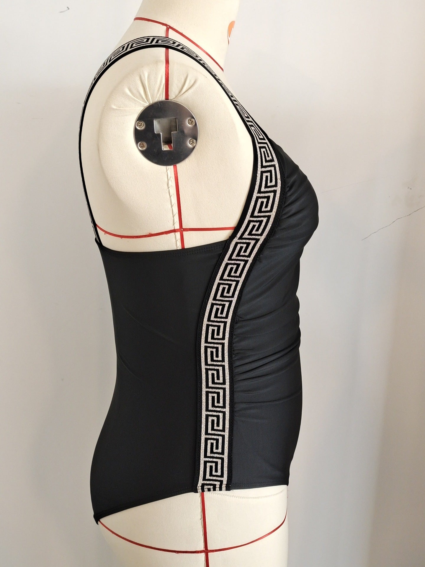 Black Plus Size Trimmed One-Piece Swimsuit | Curvy Swimwear
