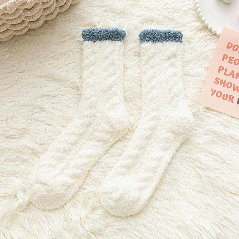 Cozy Fuzzy Coral Fleece Socks | Warm Winter Lounge Socks for Women