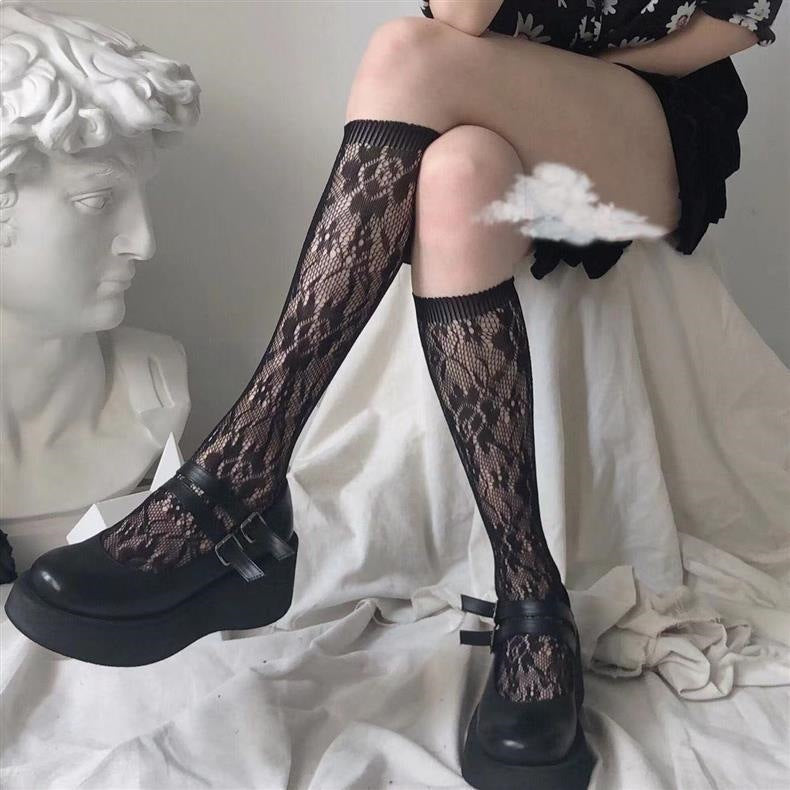 Lace Knee High Socks for Women | Sheer Breathable Summer Socks