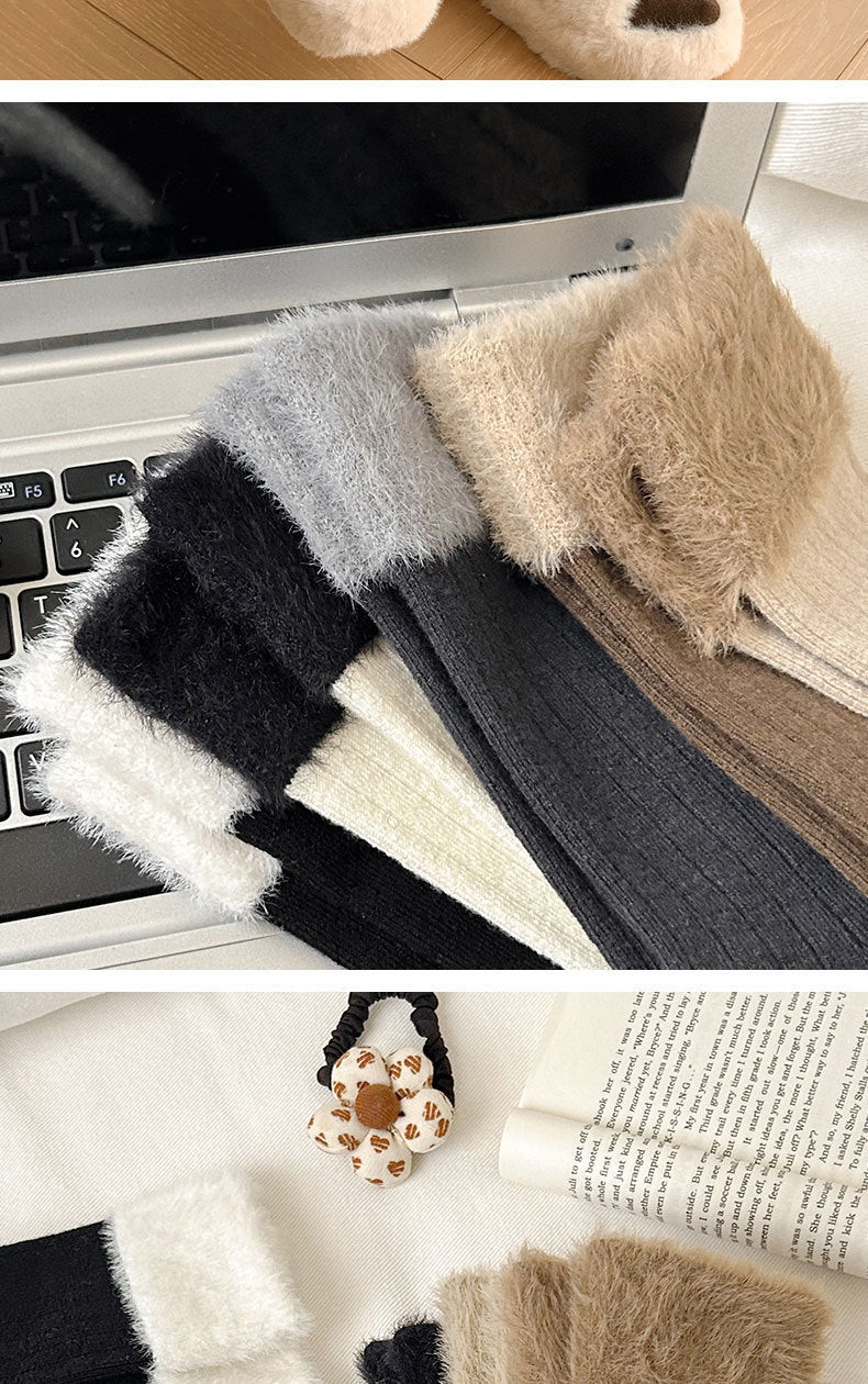 Cozy Fuzzy Crew Socks | Warm Thick Winter Socks for Women