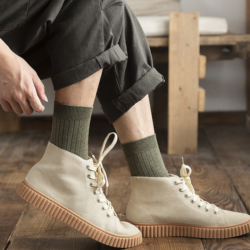 Combed Cotton Crew Socks for Men | Breathable Moisture-Wicking