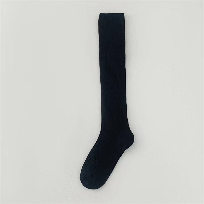Slouch Knee High Crew Socks | Vertical Striped Slimming Socks for Women