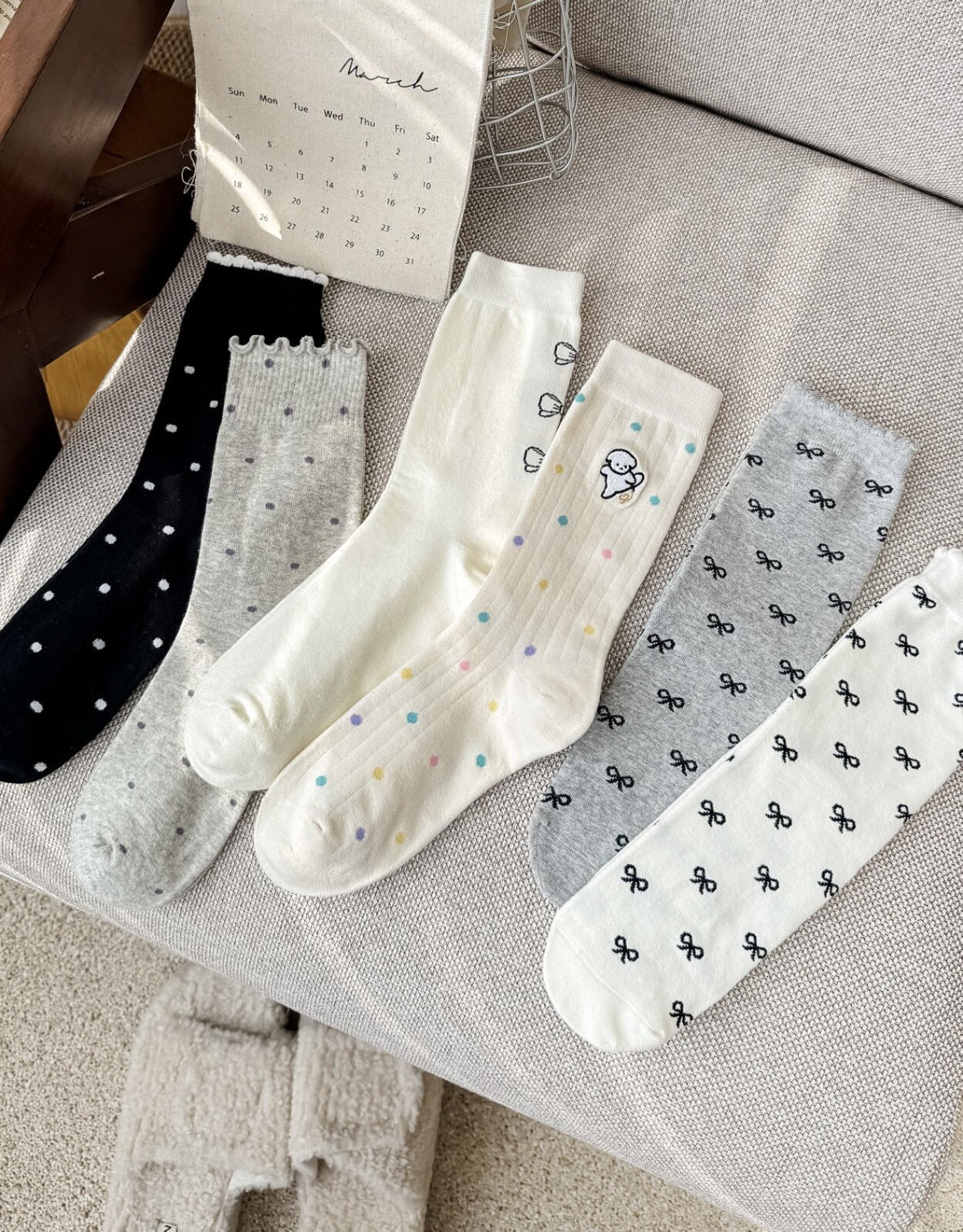 Cute Patterned Cotton Crew Socks for Women | Sweet Everyday Socks