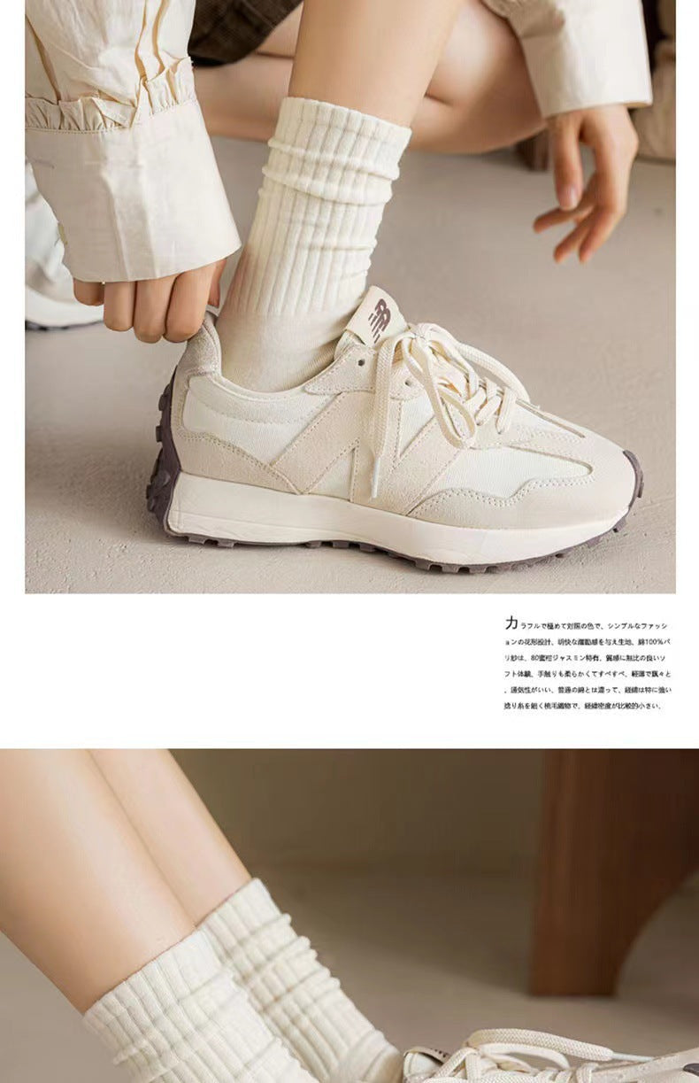 Solid Ribbed Crew Slouch Socks for Women | Fall Winter Casual