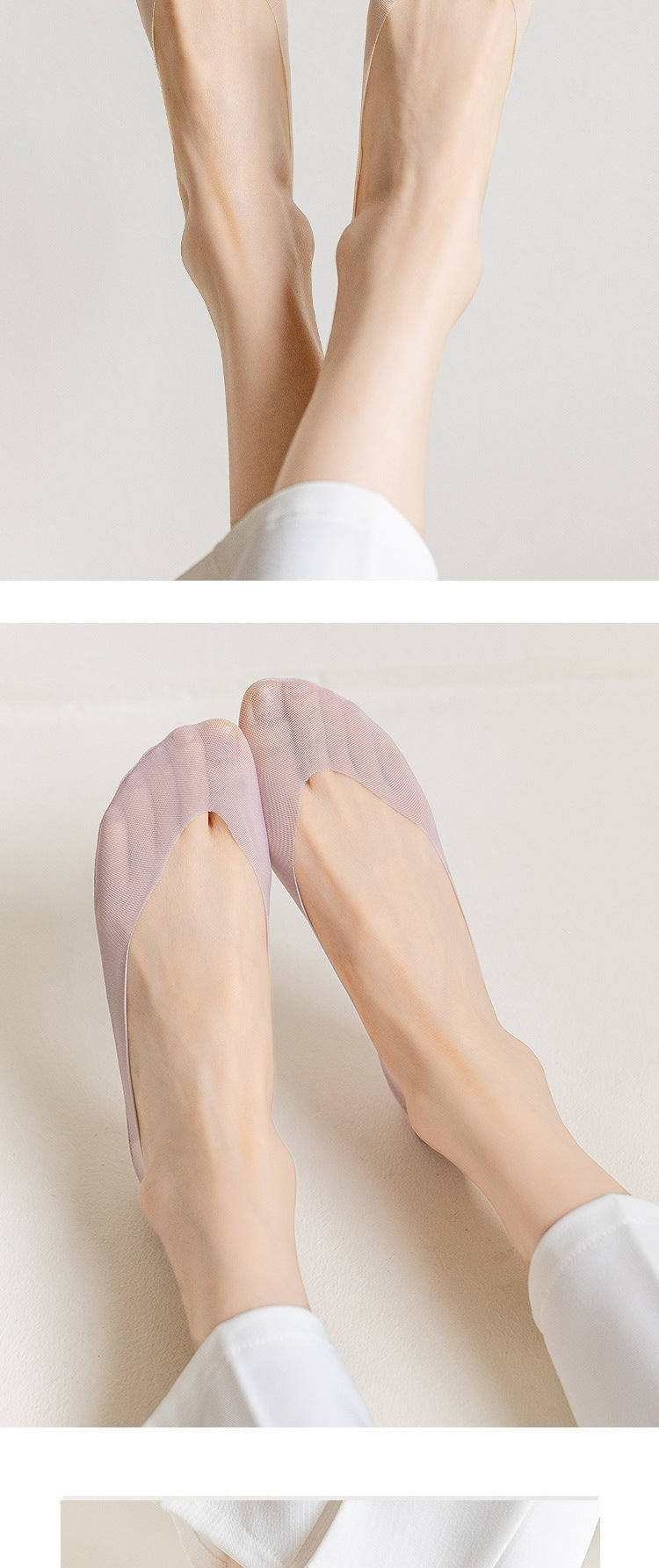 Ultra-Thin No Show Socks for Women | Invisible Non Slip Ice Silk