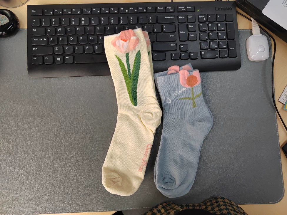 3D Floral Crew Socks for Women | Sweet Patterned Everyday Cotton Socks