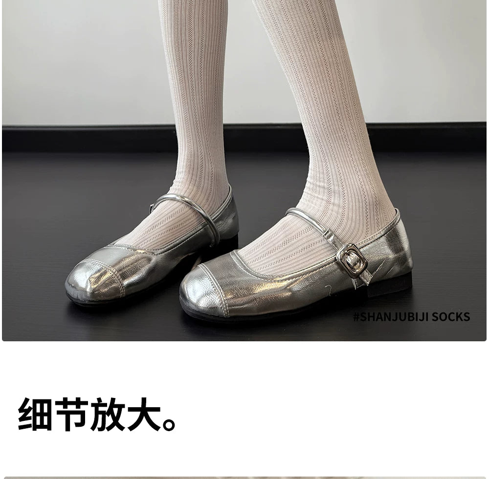 Ballet Style Crew Socks | Thin Breathable Summer Calf Socks for Women
