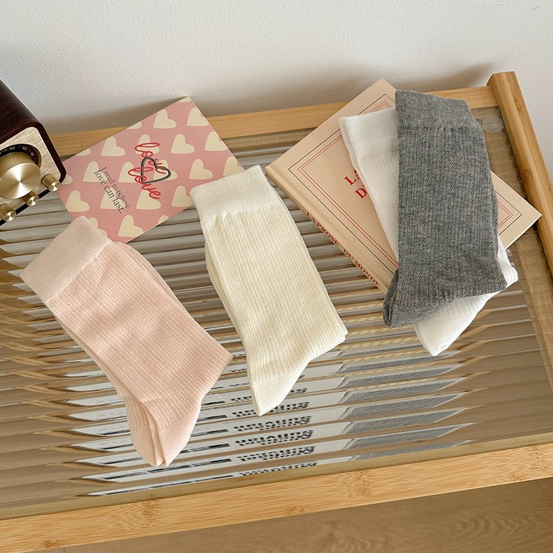 Breathable Balletcore Crew Socks | Slouch Mesh Summer Socks for Women