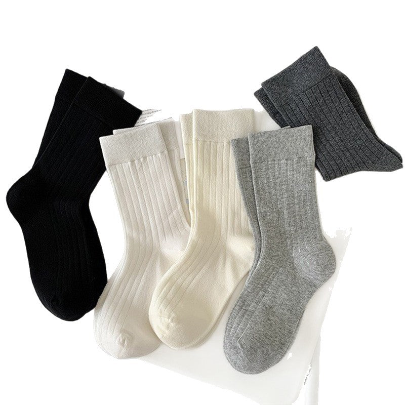 Ribbed Cotton Crew Socks for Women | Breathable Everyday Socks