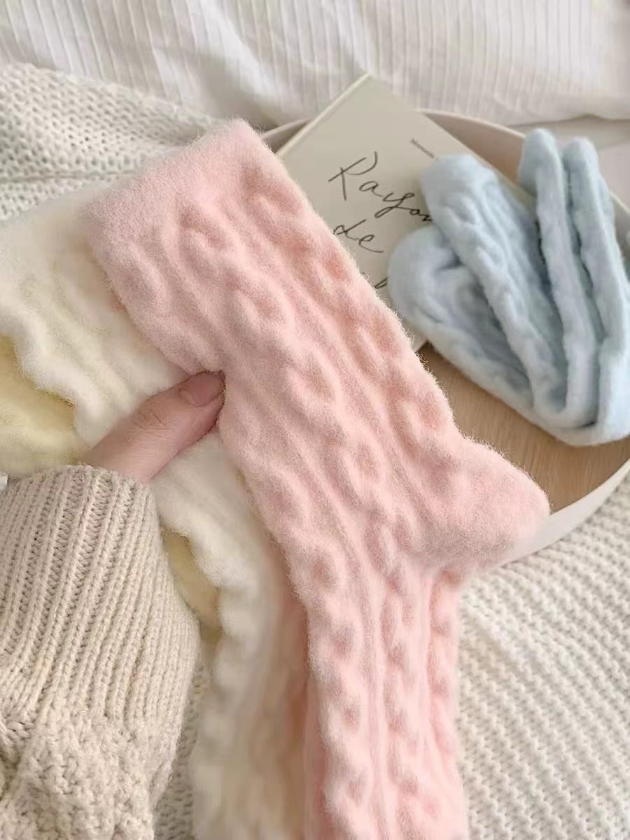 Cozy Fuzzy Crew Socks for Women | Warm Thick Winter Lounge