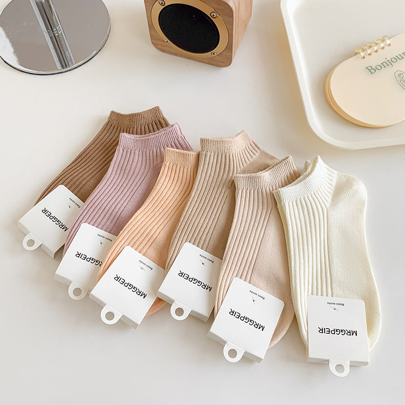 Solid Cotton Ankle Socks for Women | Breathable Everyday Short Socks